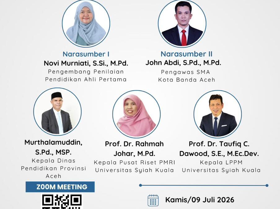 Webinar Pengembangan Soal Matematika untuk Meningkatkan Hasil Tes Kemampuan Akademik (TKA) di Aceh